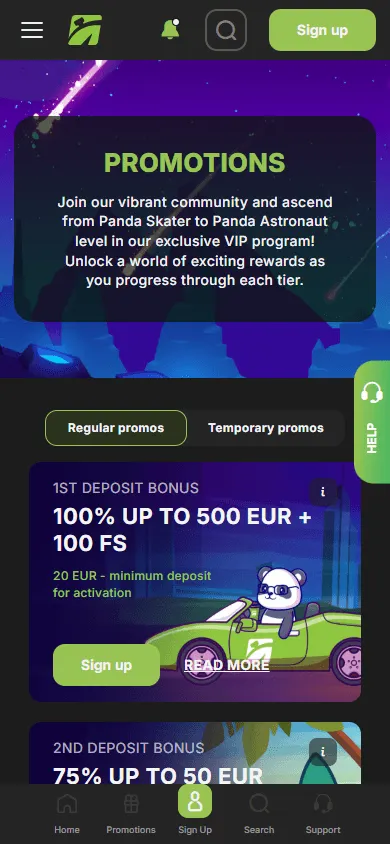 Fast Pay Casino mobile promotions area